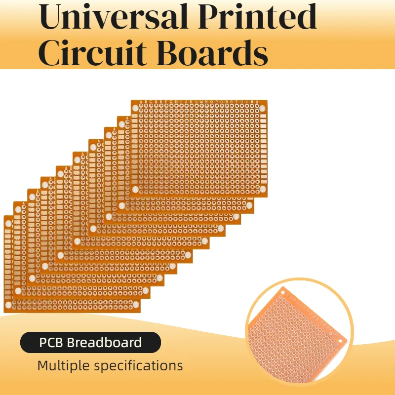 3-10PCS 5*7CM 7x9cm 9x15cm PCB Breadboard Protoboard einseitige Universal Leiterplatten 2,54 MM Dicke DIY Set Gelb Image