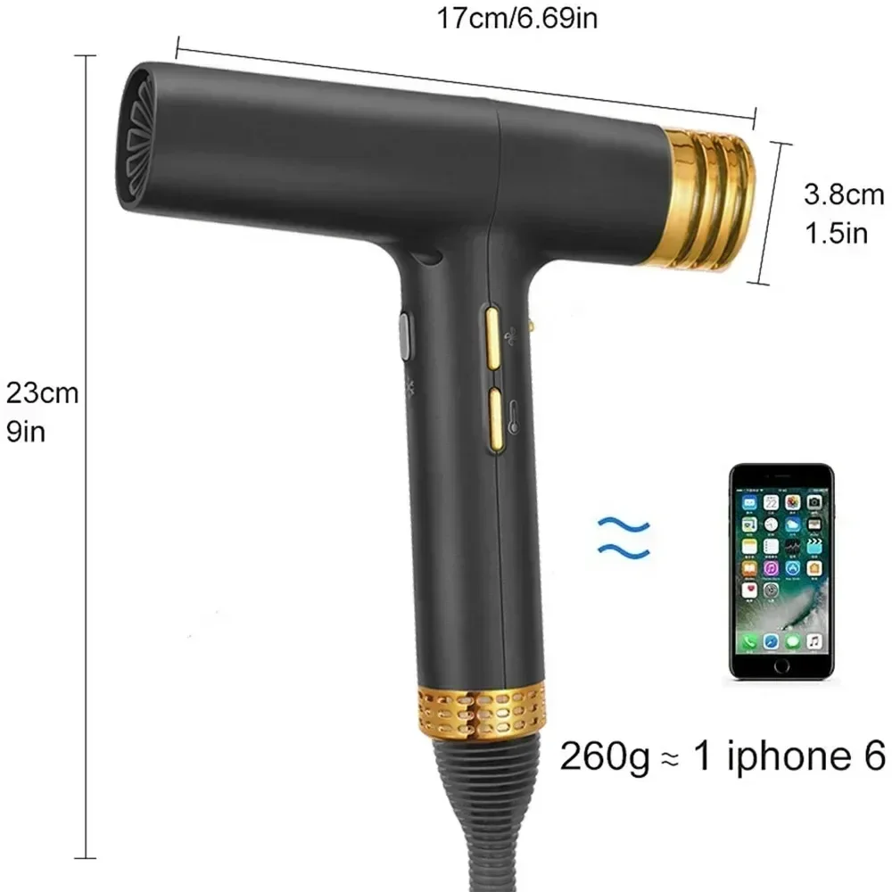 Leichter, hoher Geschwindigkeit 110000 rpm Professioneller Haartrockner Negativ-Ionen-Fön Haarpflege Salon/Friseur Geräuscharm Image