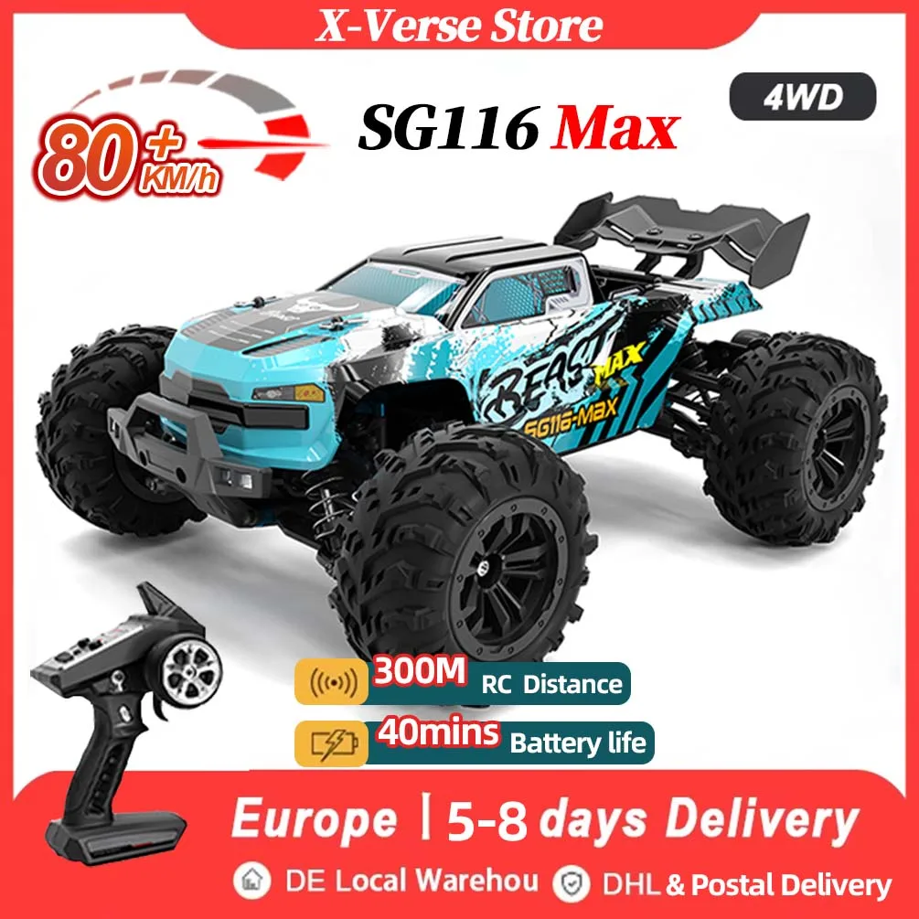 SG116 MAX 80 KM/H voiture de course à dérive haute vitesse 1/16 4WD voiture télécommandée à dérive tout-terrain moteur sans brosse voiture RC et jouet pour enfants cadeau