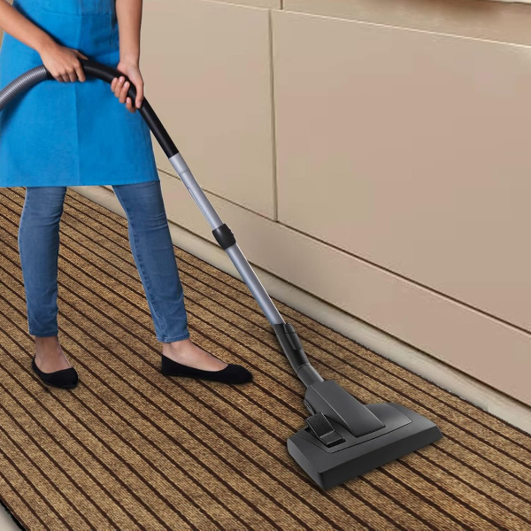 Household Striped Carpet Door Mat, Non Slip Waterproof Kitchen Floor Mat, Easy To Clean And Customisation brown 40x80cm