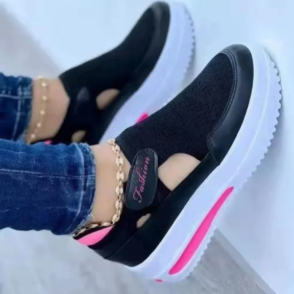 Breathable Mesh Shoes Womens Sneakers Casual Sport Shoes Ladies Platform Sandals Vulcanized Summer New Female Shoes red 41