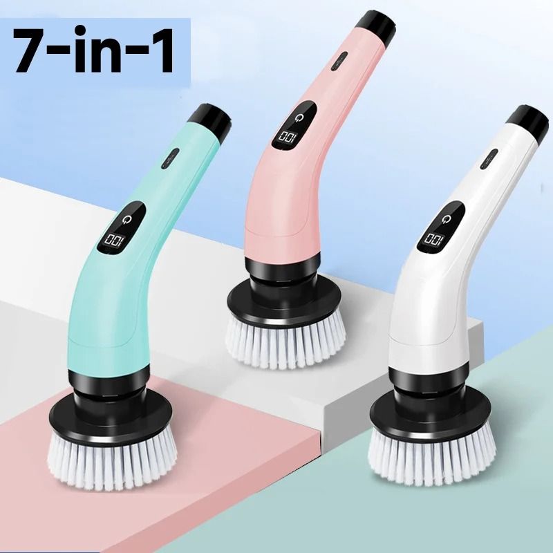 7 In 1 Household Multipurpose Electric Cleaning Brush lcd 7 in 1