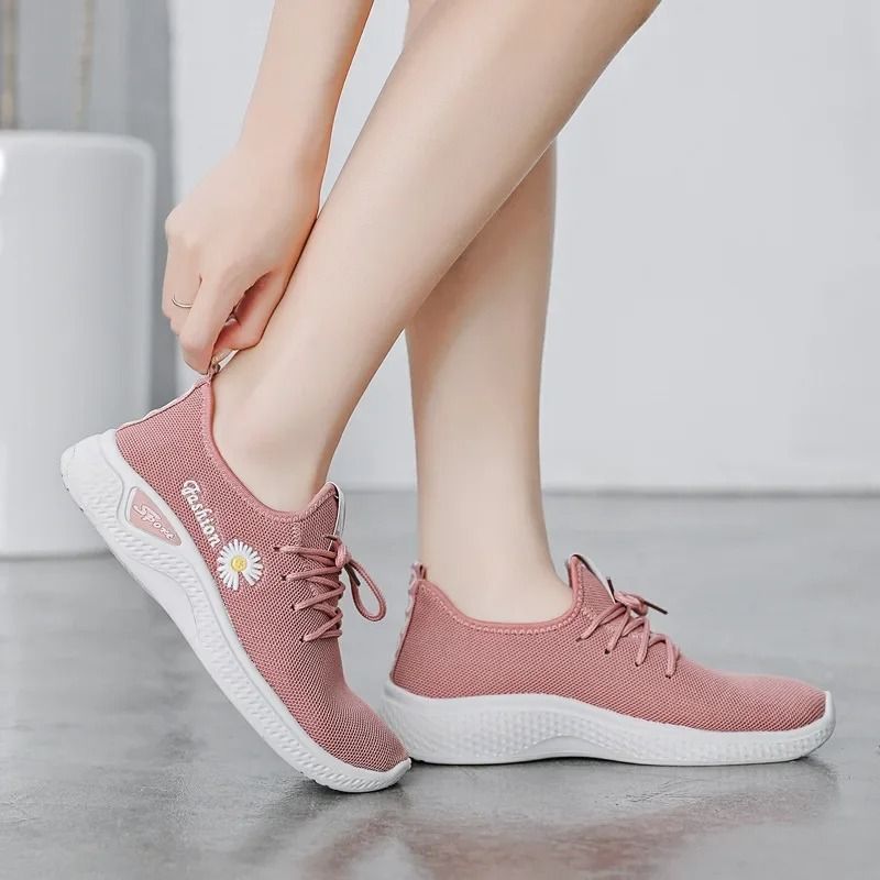 Lightweight Womens Breathable Sneakers Soft Sole Comfortable Casual Shoes 6.5 pink