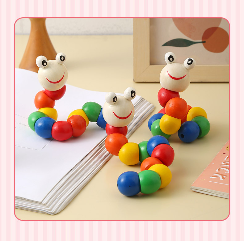 Bright Color Montessori Wooden Toys, Adorable Caterpillar Puppet, KTV Adults, Kids Early Education Learning Toy For Boys Bright Color Montessori Wooden Toys, Adorable Caterpillar Puppet, KTV Adults, Kids Early Education Learning Toy For Boys