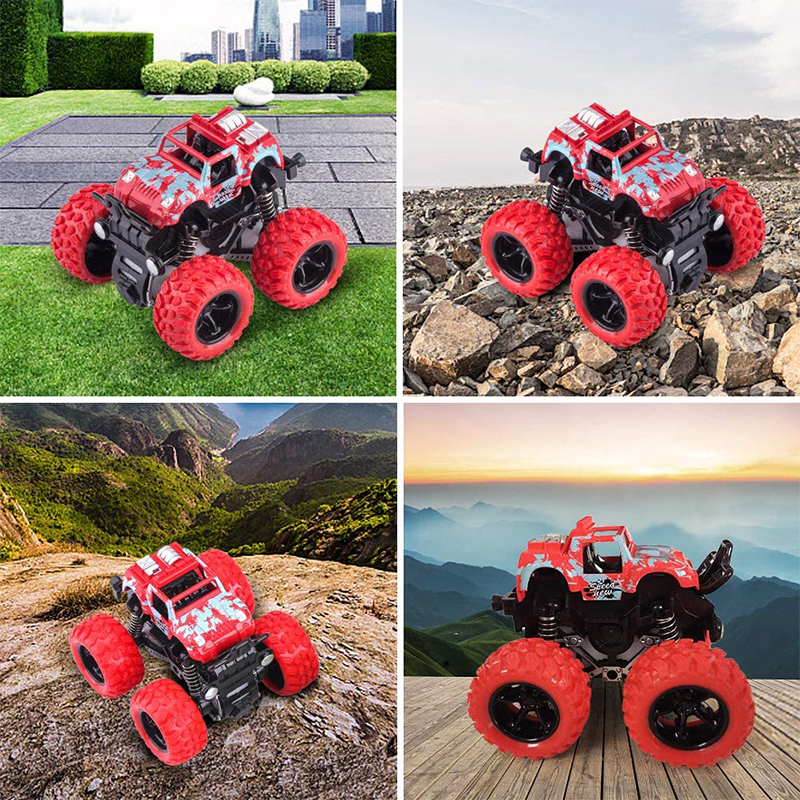 Four Wheel Drive Hot Toys Car, Monster Truck Stunt Dump Car, Dinosaur Inertia Toy, Fun Gift For Children purple