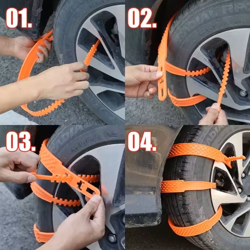 Plastic Snow Chains For Car Tires Anti Slip Winter Wheel Chains (10 20 Piece Set) For Snow, Ice & Mud 20pcs Black