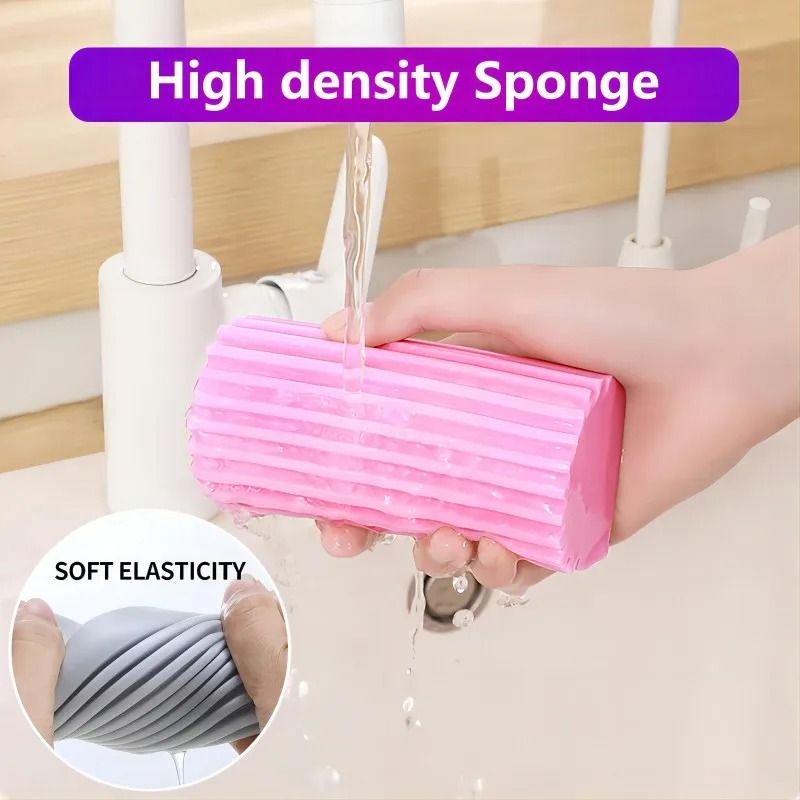 Portable Damp Clean Duster Sponge For Blinds Mirrors Baseboards And Household Surfaces 1 Pc yellow