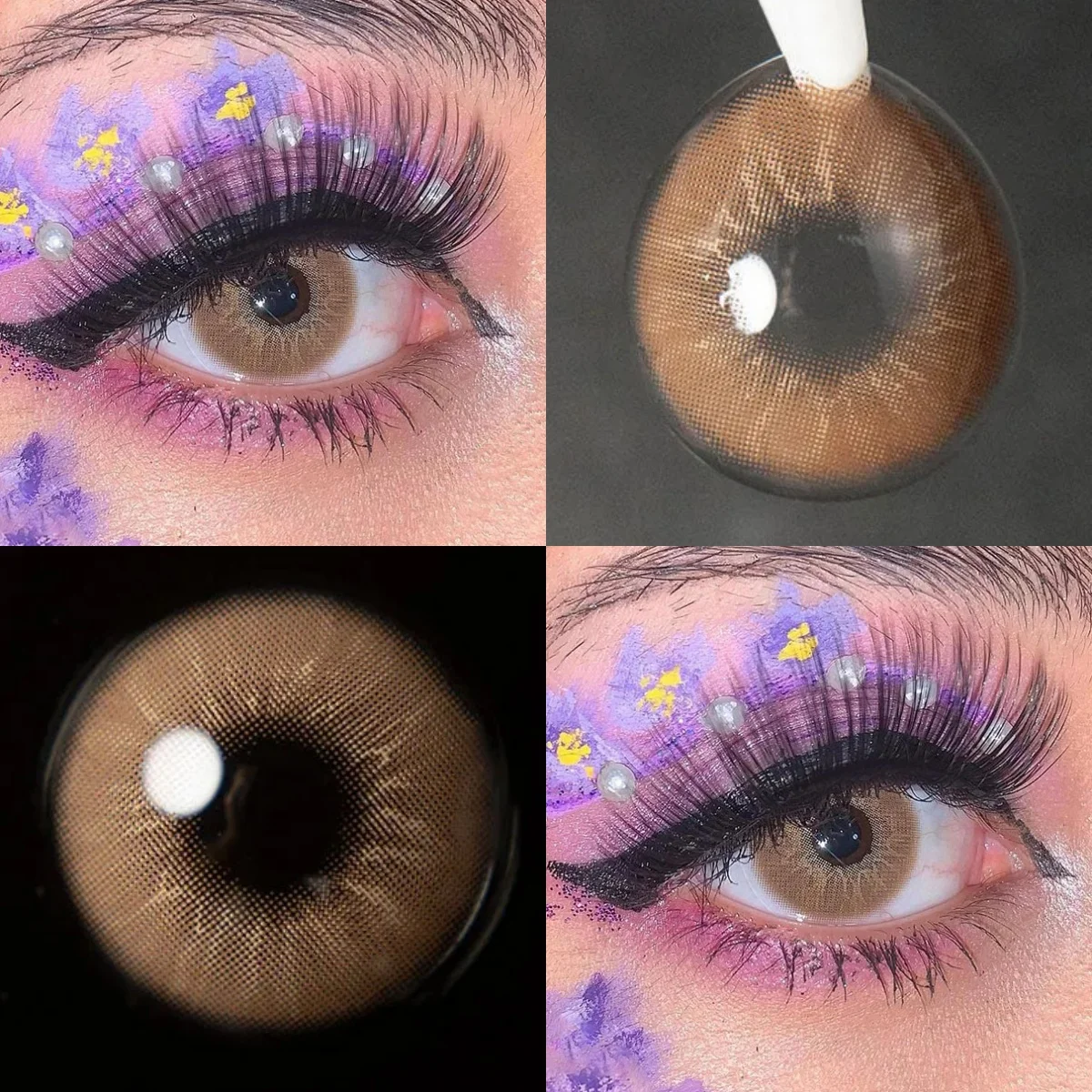 VISUASHOW Love Story Halbjährlich verwendbare farbige Kontaktlinsen, weich, braun, blau, natürlich, kleine Pupille, Augenschönheitslinsen für das tägliche Make-up Image