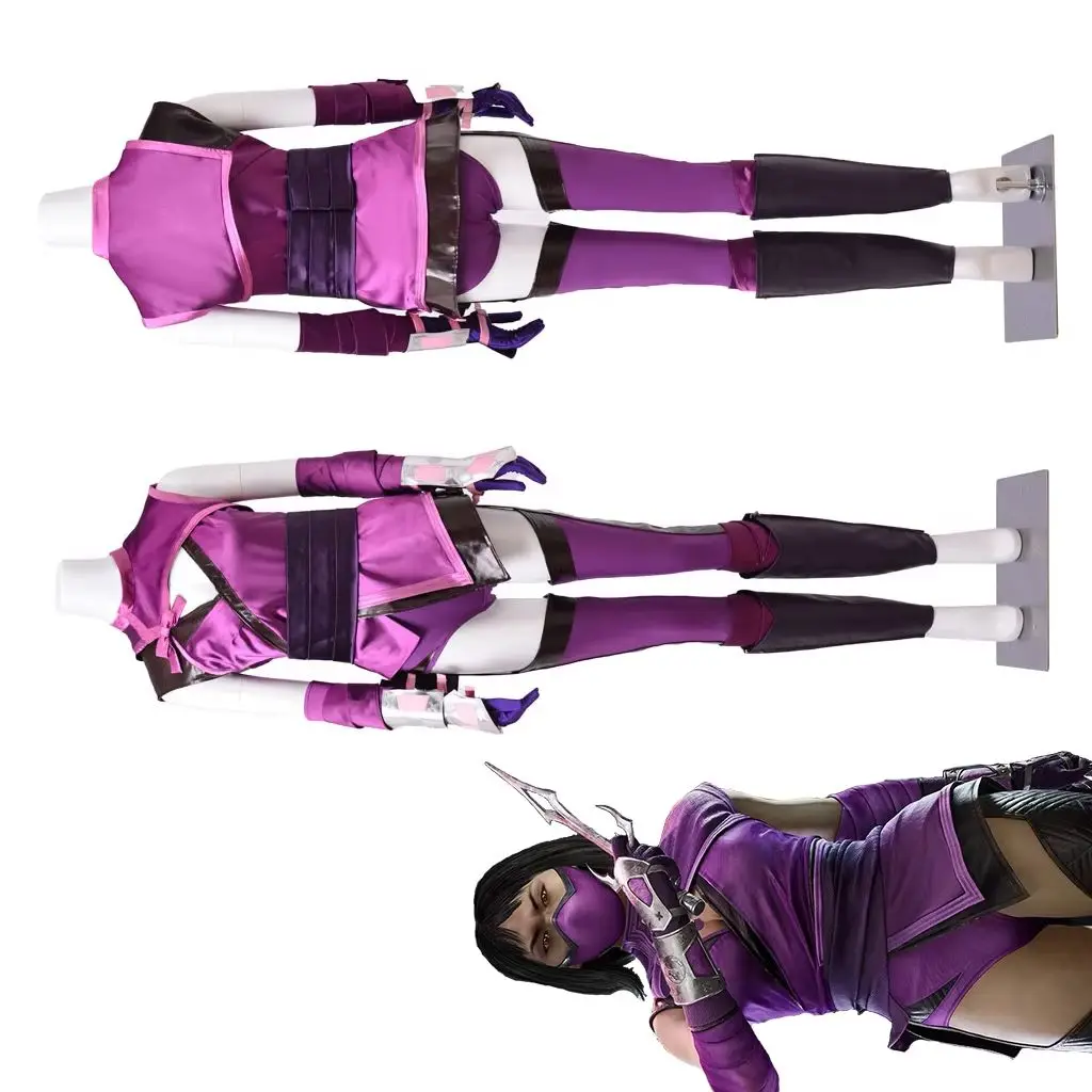Spiel Mortal Kombat Mileena Cosplay Kostüm Sexy Frauen Lila Kampf Uniform Anzug Halloween Karneval Party MK11 Ninja Outfits