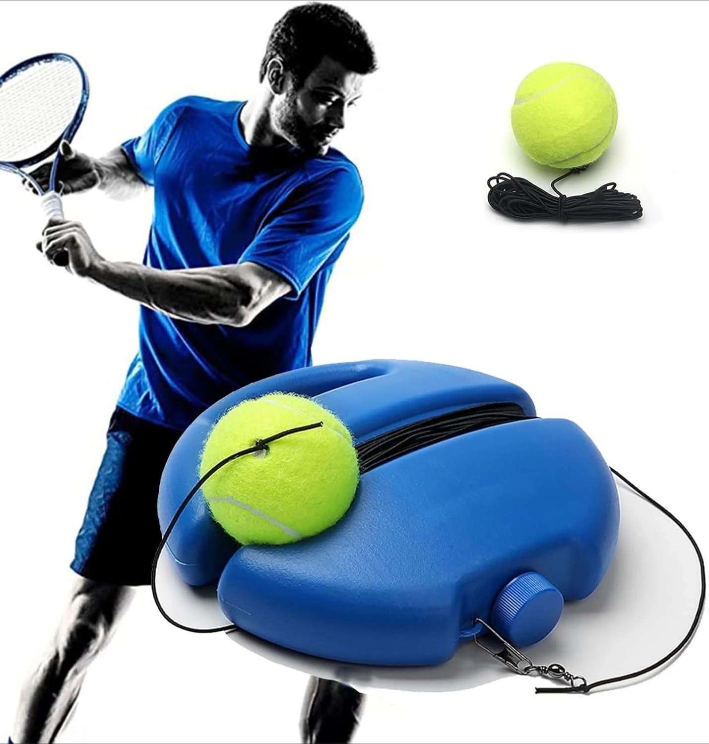 Einzelspieler-Tennisset Training Tennis mit Saite Tennis Übungsmaschine Trainingsmaschine Basis Rebound mit Saite Image
