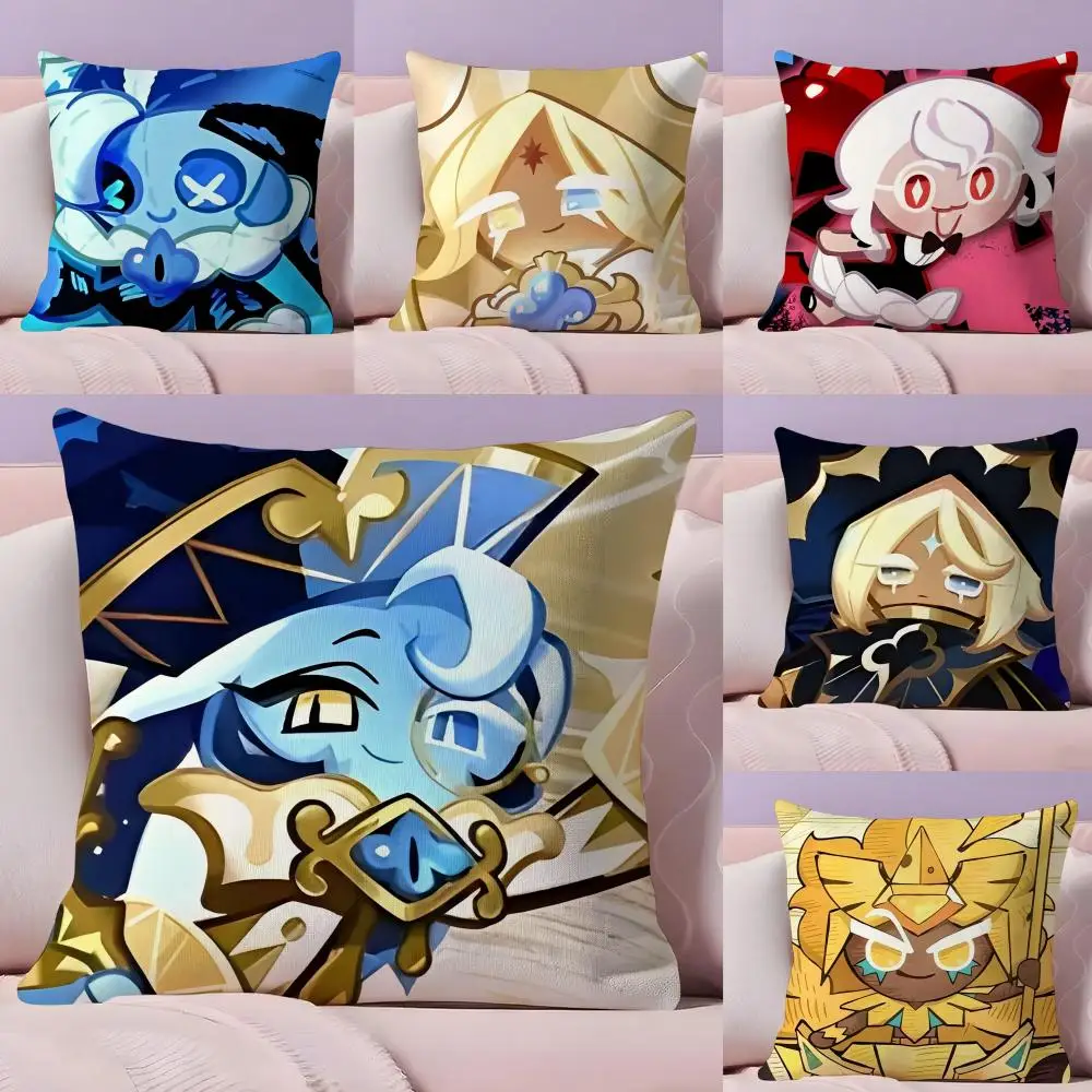 Game C-Cookie Run Kingdom Kissenbezug, Plüschstoff, weich, doppelseitig bedruckt, Sofa, warm, Winter, Zuhause, Geschenk, Kissenbezug Image