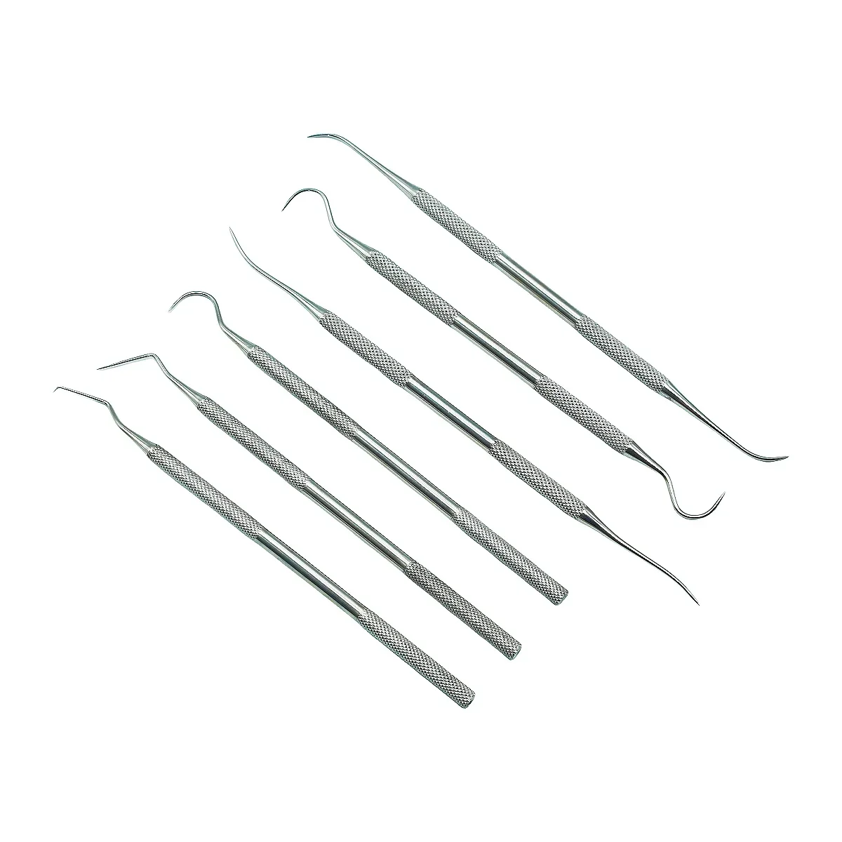 6 stücke Dental Doppel Haken Zahn Explorer Sonde Zahnarzt Werkzeug Edelstahl Dental Werkzeug Zähne Sauber Hygiene Explorer Sonde Haken Image