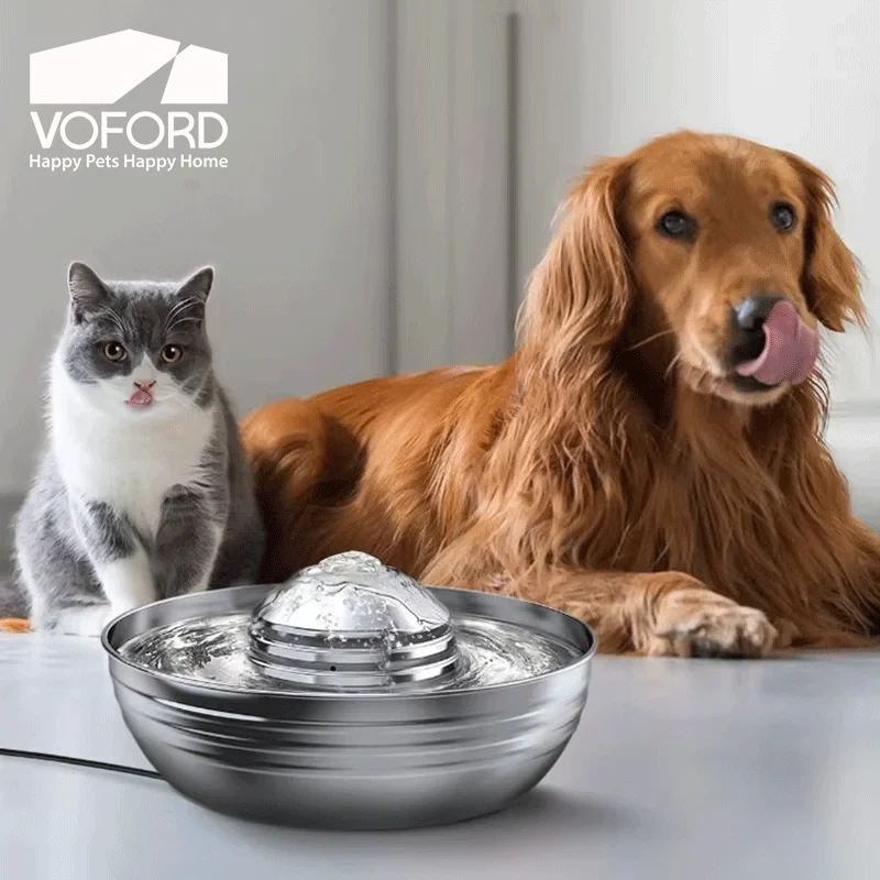 2L/67oz Smart Hund Wasser Brunnen Edelstahl Hund Schalen Haustier Brunnen Automatische Katze Hund Bewässerung Liefert mit Leise Pumpe Image