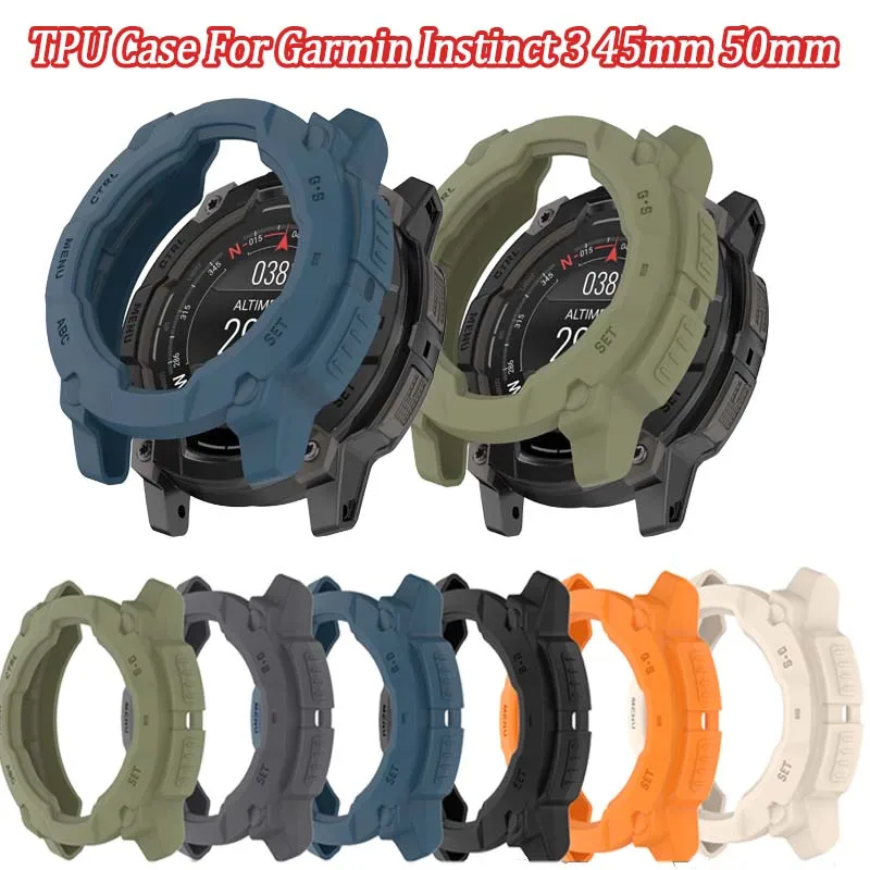 TPU-Schutzhülle für Garmin Instinct 3 45 mm 50 mm AMOLED Solar Smart Watch Armband Silikonhülle Instinct3 Bumper Protector Image