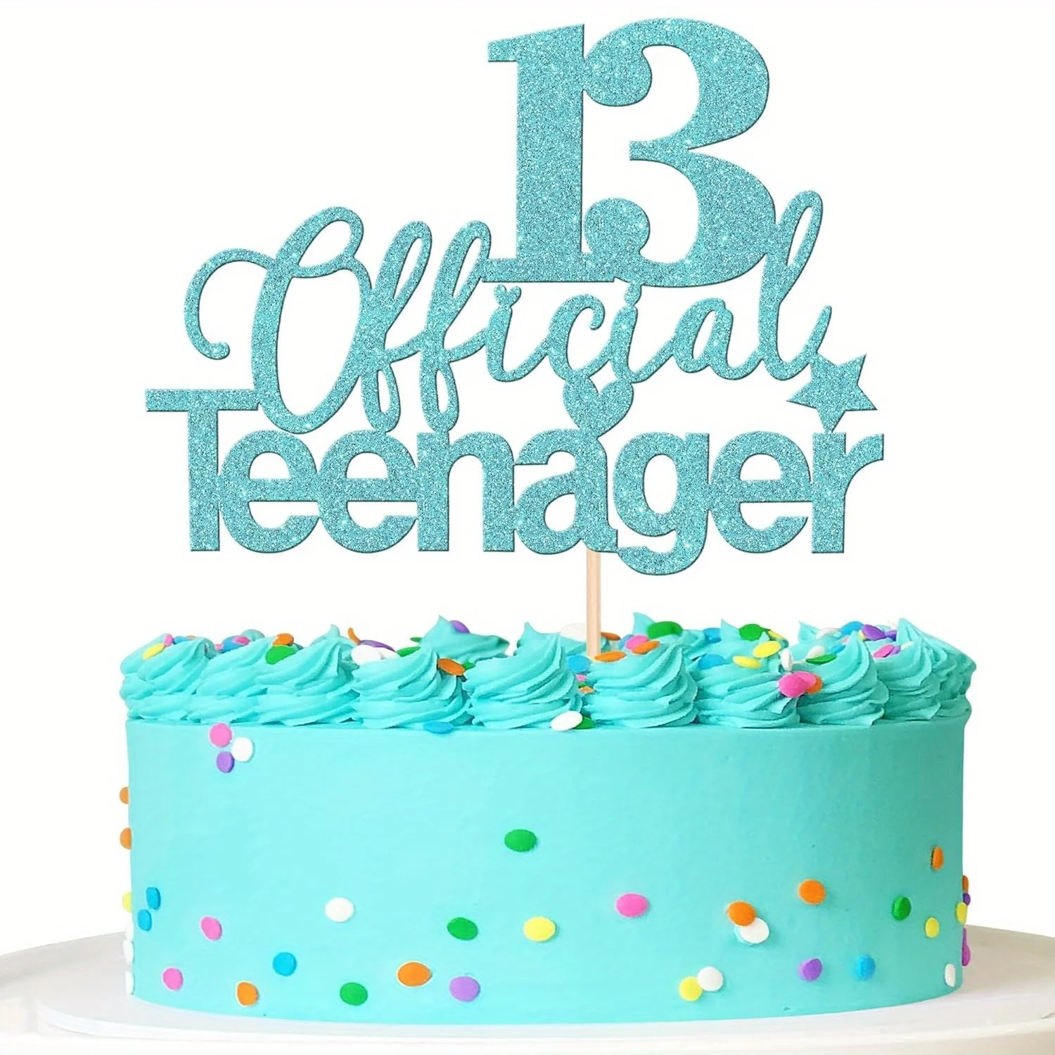 1 PC-Kuchenaufsatz zum 13. Geburtstag – glitzernde Teenager-Kuchendekoration für die 13-jährige Geburtstagsfeier