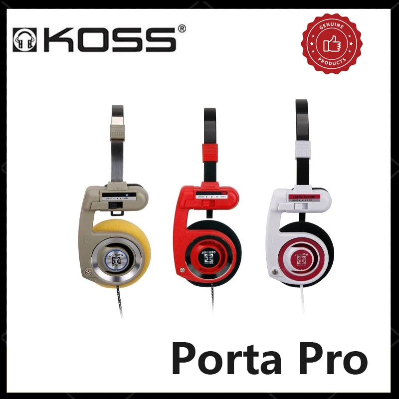 KOSS porta pro Gauss PPP-Kopfhörer, Schwarz, Blau, Subwoofer-Headset, kabelgebunden, Vintage-Influencer Image
