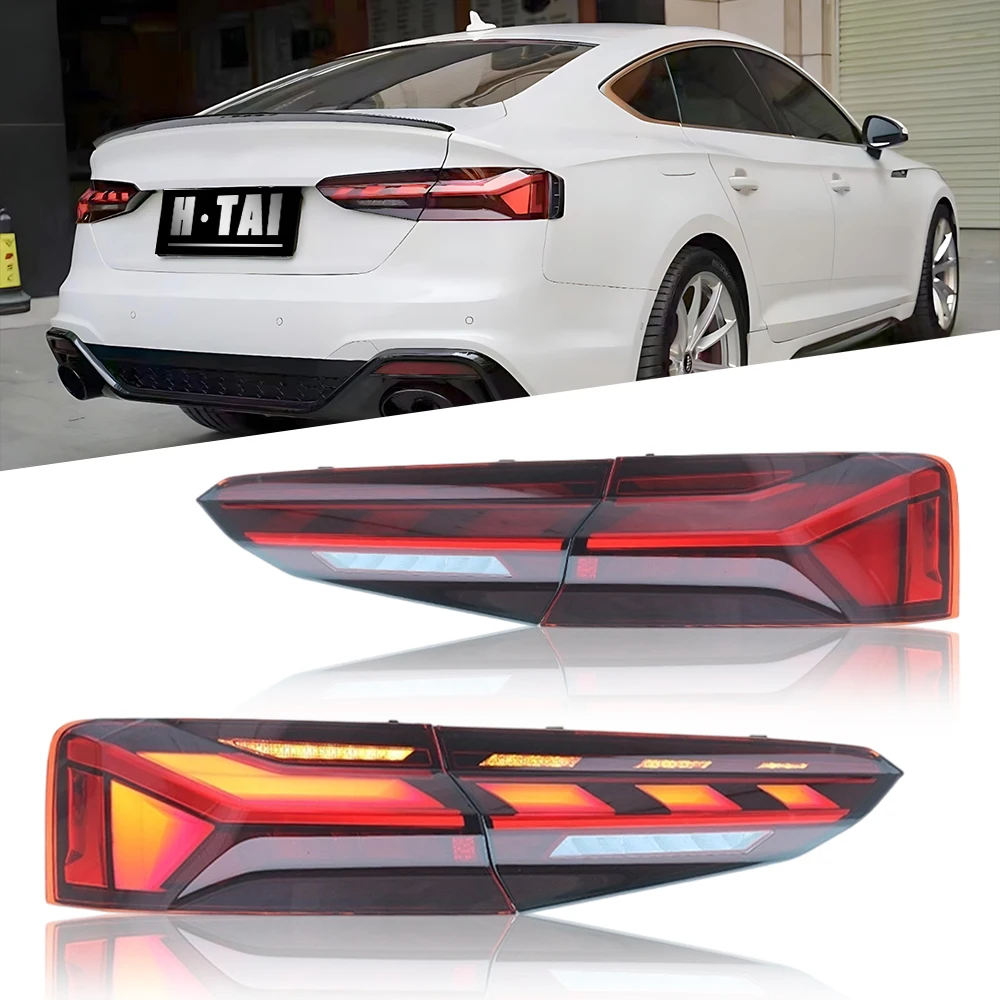 Coppia luci posteriori a LED per Audi A5 2017-2020 Lampade posteriori Fanali posteriori Fendinebbia Indicatori di direzione Luci di guida Set di luci posteriori per auto