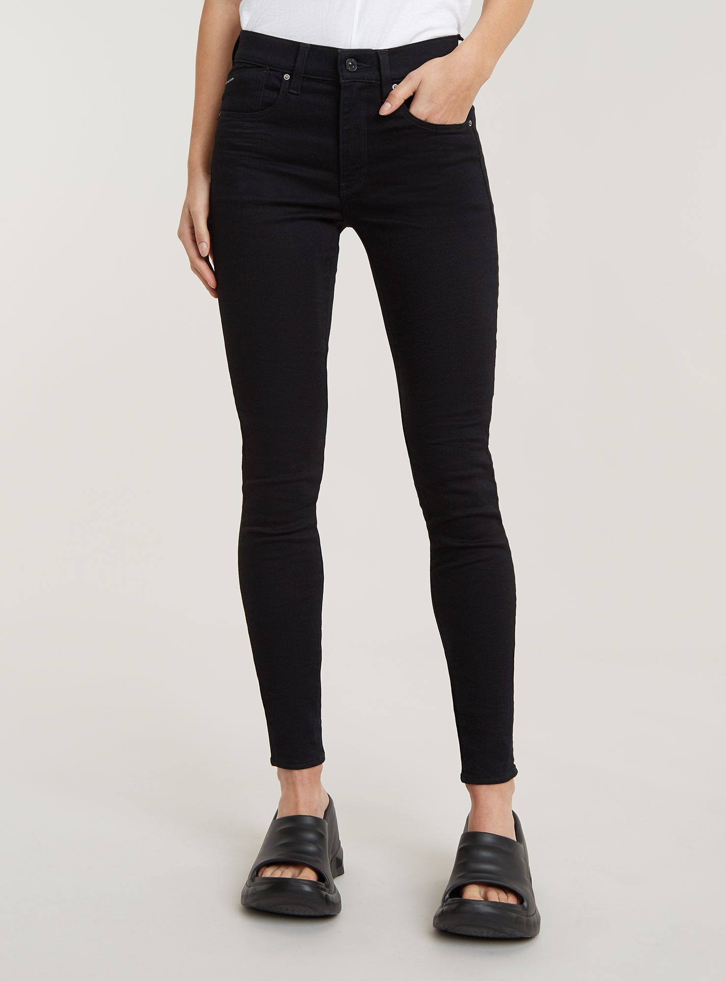 5-Pocket-Jeans G-STAR "Lhana Skinny Jeans", Damen, Gr. 23, Länge 30, pitch schwarz, Obermaterial: 26% Baumwolle, 7% Elastomultiester, 1% Elasthan, Jeans 5-Pocket-Jeans