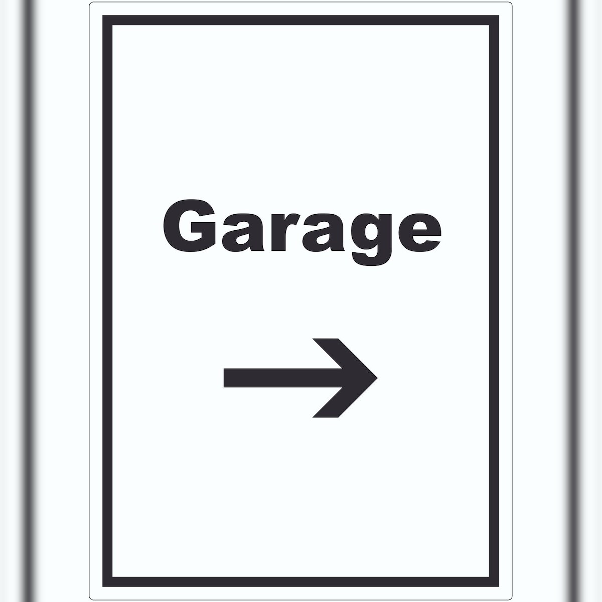 HB-Druck Garage Aufkleber mit Text und Richtungspfeil rechts Auto Stellplatz hochkant A6 (105x148mm) Image