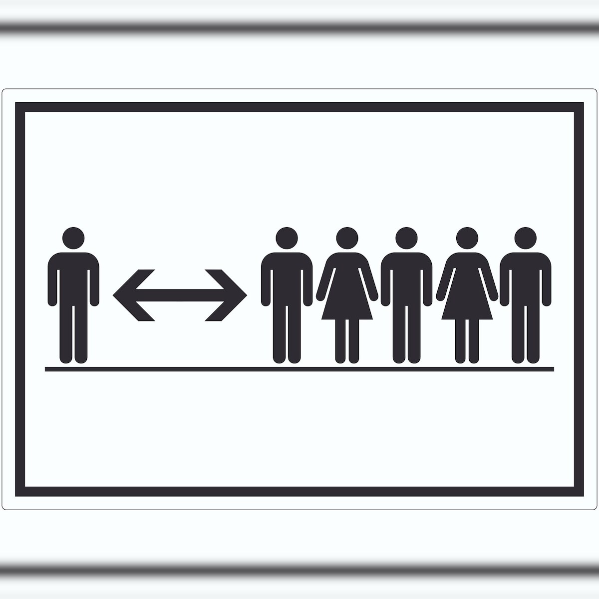 HB-Druck Diskretion Bitte Abstand halten Symbol Aufkleber A5 (148x210mm) Image