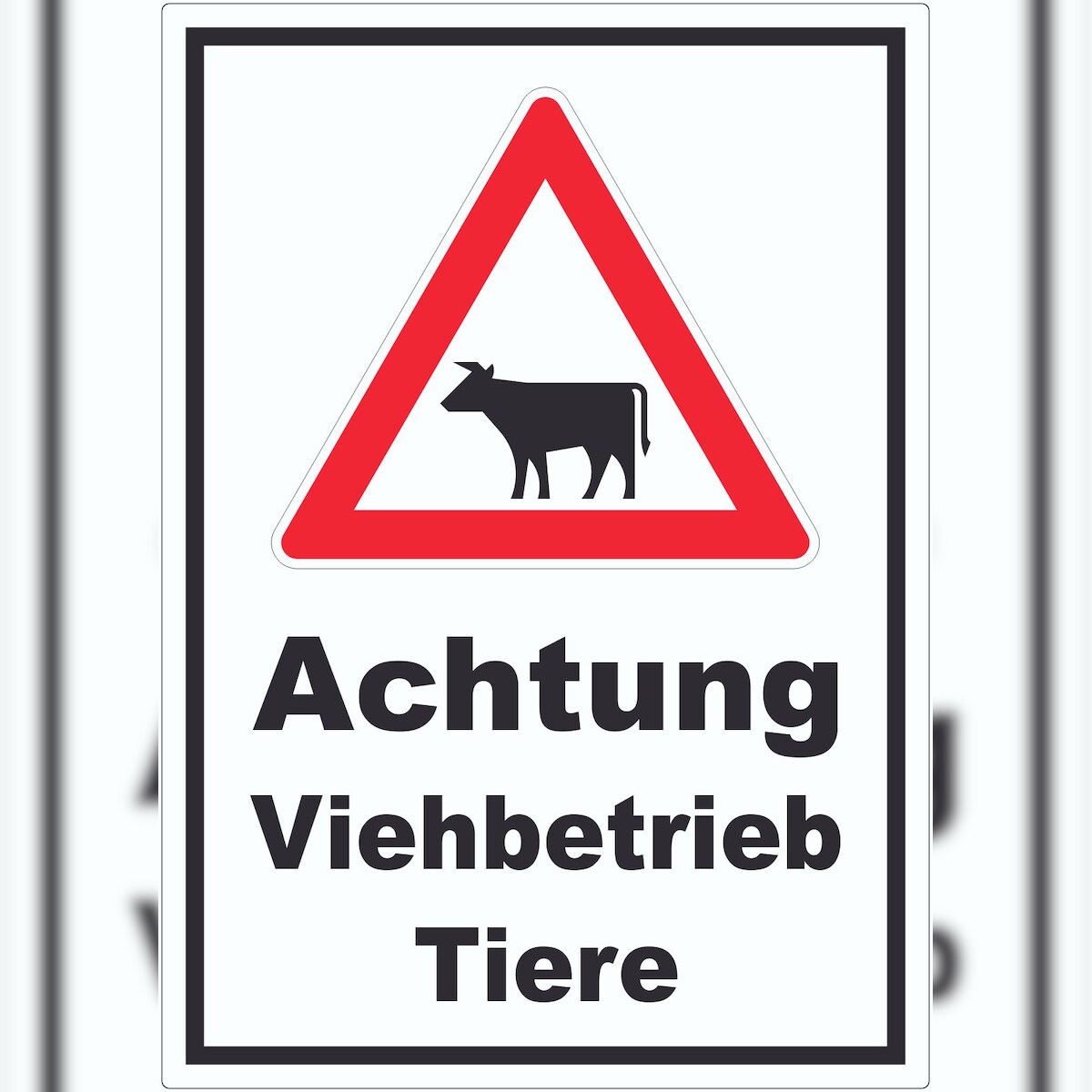 HB-Druck Aufkleber Achtung Viehbetrieb Tiere A3 (297x420mm) Image