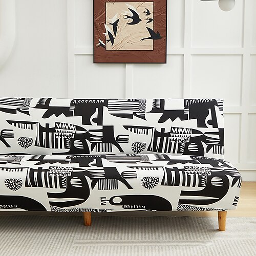 3 verschiedene Größen, dehnbarer Sofabezug aus Stoff, Überzüge für armlose Sofas, elastischer Bankbezug, Schutz für Neujahrsdeko Image