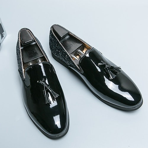 Männern Mardi Gras goldene und glitzernde Slipper Loafers – funkensprühende formelle Schuhe für besondere Anlässe Partys und Karnevalsfeiern Image