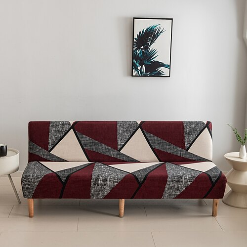 3 verschiedene Größen bedruckter Stoff Stretch-Sofabezug, Überzug für armlose Sofas, elastischer Bankbezug, Neujahrsdeko-Schutz Image