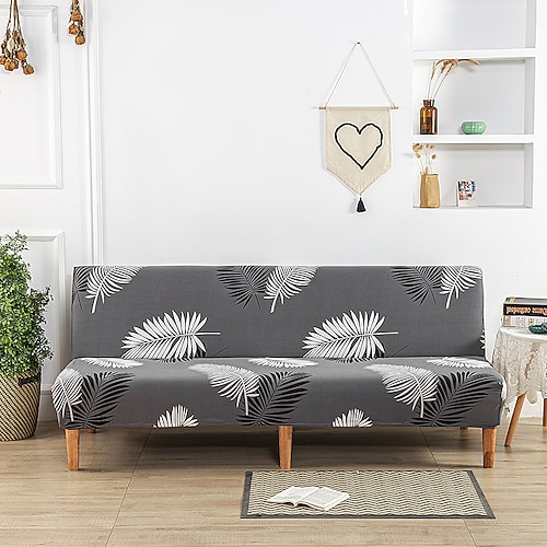 3 verschiedene Größen bedruckter Stoff Stretch-Sofabezug, Überzug für armlose Sofas, elastischer Bankbezug, Neujahrsdeko-Schutz Image