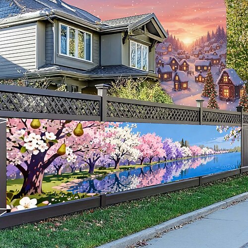 1 Stück 2D-Flachbanner mit Weihnachtsmotiv für den Außenbereich, ideal als Dekoration für Feste und andere Veranstaltungen. Image