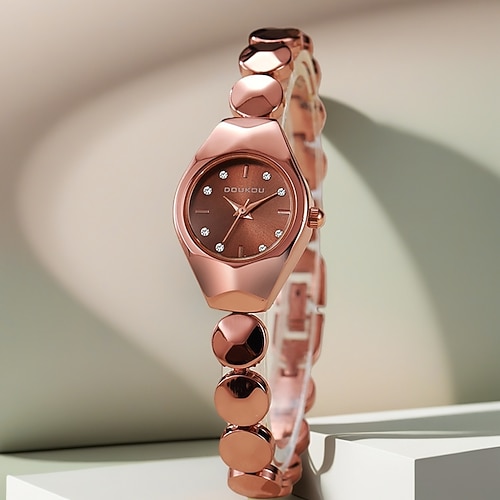 Neue Damenuhr / Exquisite, hochwertige Quarzuhr für Damen – Strassbesetztes, im Dunkeln leuchtendes Zifferblatt, vielseitige Damenuhr für Freizeit und Freizeit, ideal als Geschenk für Studentinnen, Image