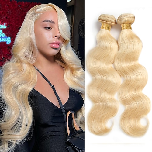 613# Echthaar, blond, 2 Bündel, Body Wave, 10-28 Zoll Image