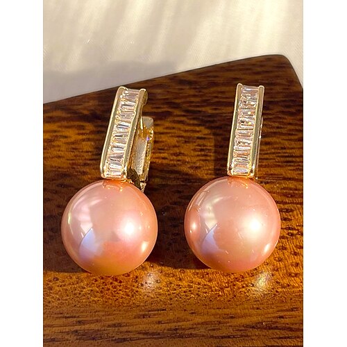 Damenohrringe aus einer Legierung mit Imitationsperlen – elegantes Design in verschiedenen Farben, perfekt für Hochzeiten und den Alltag Image