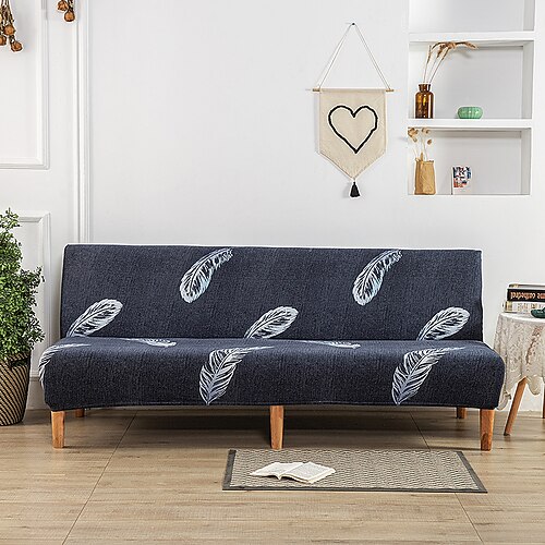 3 verschiedene Größen bedruckter Stoff Stretch-Sofabezug, Überzug für armlose Sofas, elastischer Bankbezug, Neujahrsdeko-Schutz Image