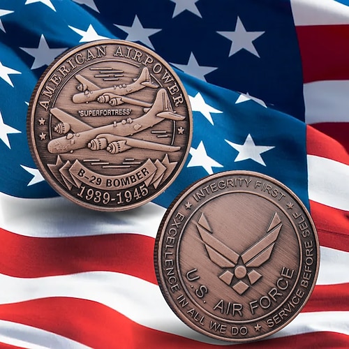US-Luftwaffe Gedenkmünze – 250. Jubiläums Herausforderung Münze Amerikanischer Adler Militärsammlerstück doppelseitige Metall Souvenir für Veteranen patriotisches Geschenk Semiquincentennial Image