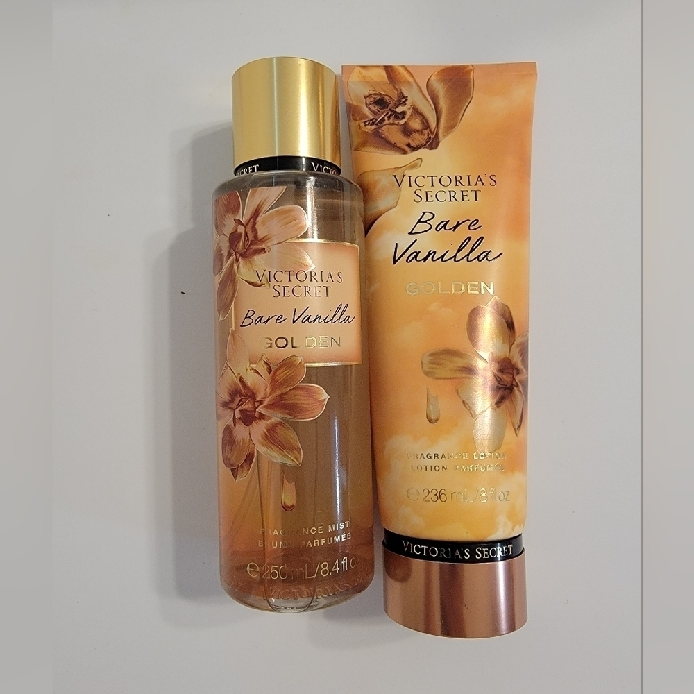 Victoria's Secret Bath & Body | Victoria's Secret 2 Pc Set Bare Vanilla "Golden" | Color: Orange/Yellow | Size: Os