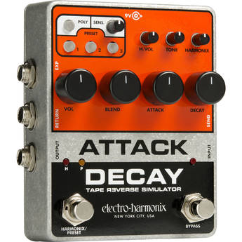 Electro-Harmonix Attack Decay Tape Reverse Simulator Pedal for Electric Guitar ATTACK DECAY