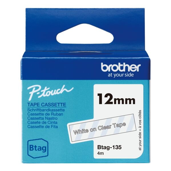 Brother Schriftband »Btag« 12 mm x 4,0 m weiß/transparent, 1.2 cm Image