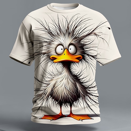 Homme Animal Drôle Canard T-shirt Manche Courte T-shirt Impression 3D Col ras du cou Chemise Exagéré Designer Soirée Fête Bleu Bleu lagune Violet Été Printemps Vêtement Tenue S M L XL XXL XXXL