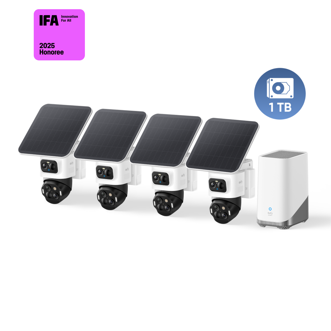 eufyCam S4 4‑Kamera‑Set, 1TB Festplatte