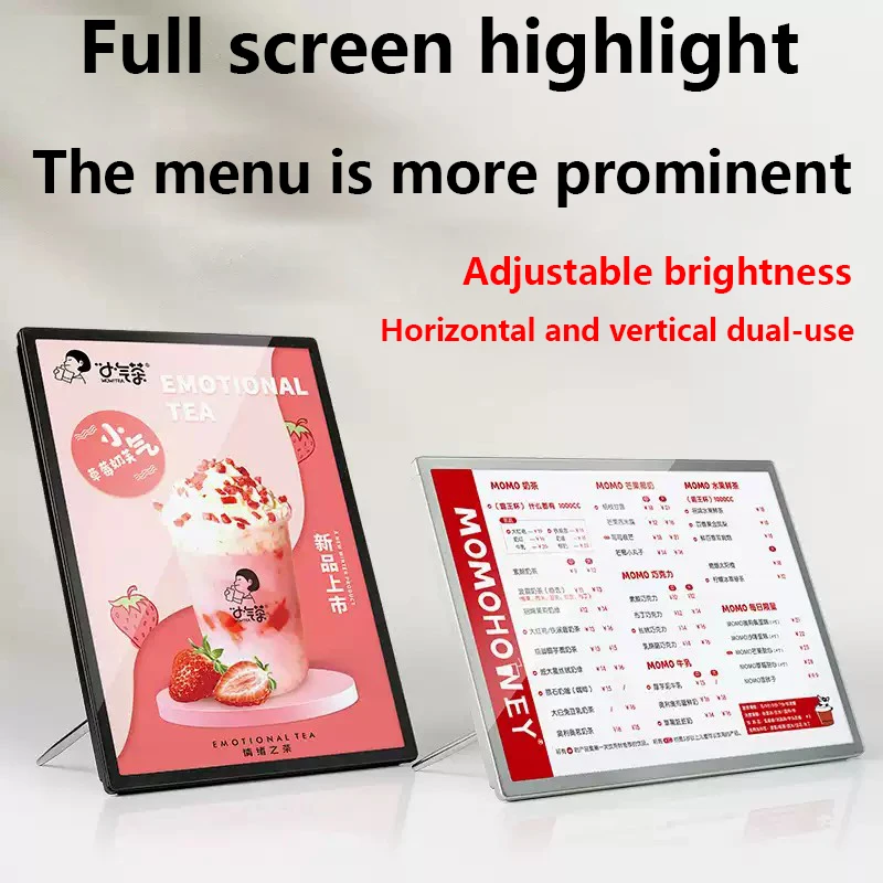 A4 Wiederaufladbare Led-Licht Werbung Super Dünne Rahmen Bord Display Innen Film Austauschbar Für Restaurant Cafe Bier Bar Shop Image