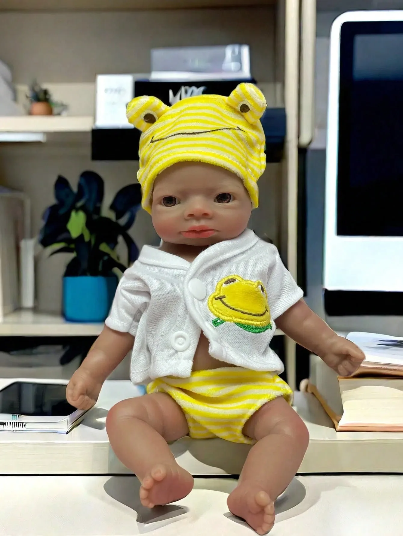 25,4 cm große Lanny Dark Skin Vollsilikon-Reborn-Mädchen-Babypuppe für Kinder, Geburtstagsgeschenke, Bebe-Puppe