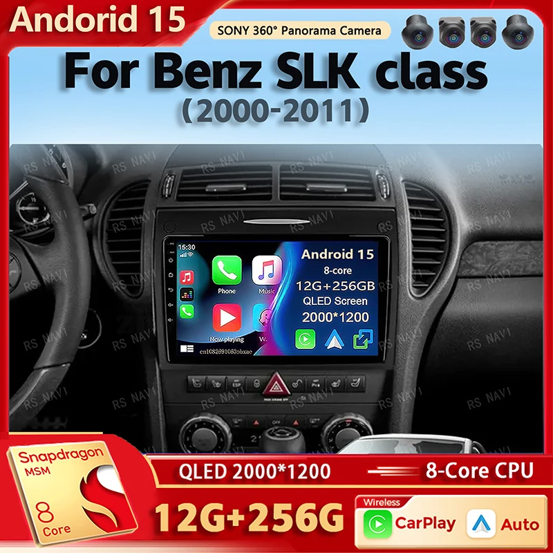 Android 15 Auto Radio Multimedia Player Für 2000-2011 Mercedes Benz SLK klasse R171 SLK200 SLK280 SLK300 Carplay Auto stereo wifi + 4G Image