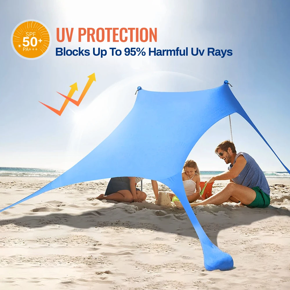 Heißer Verkauf Tragbare Lycra Strand Baldachin Zelt UV Schutz Sonnenschirm Einfache Einrichtung Outdoor Shelter für Camping Picknick Angeln shelter Image