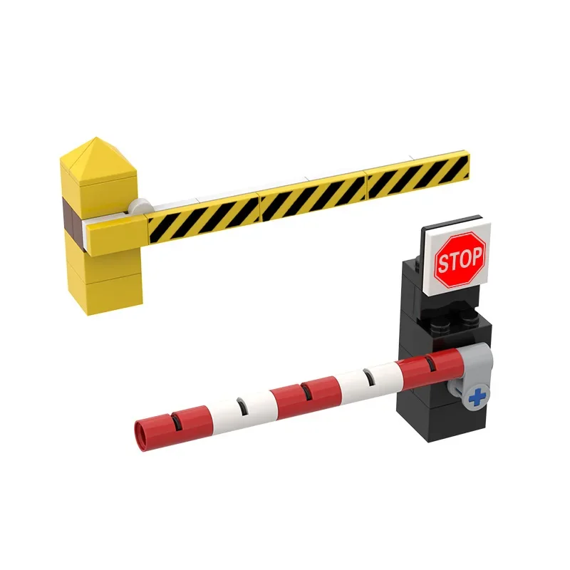 Moc Block Teile Paket Stadt Schiene Schiene Gang Leitplanke Park mast Zaun Bausteine Image