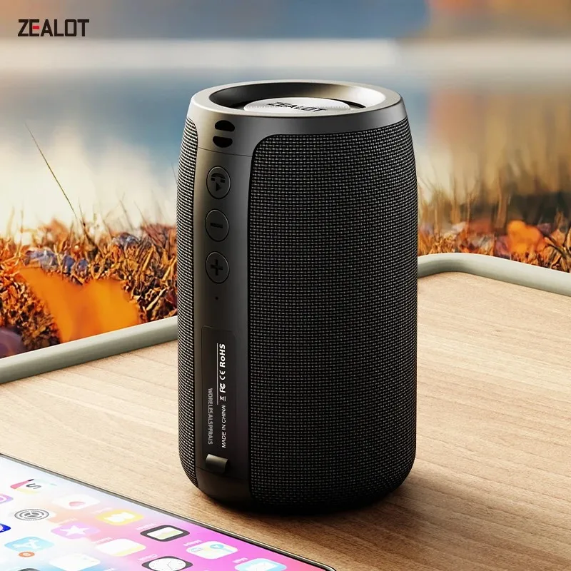 Enceinte Bluetooth portable Zealot-S32 Mini, enceinte sans fil HIFI avec subwoofer, radio FM, prise en charge TF, TWS, USB