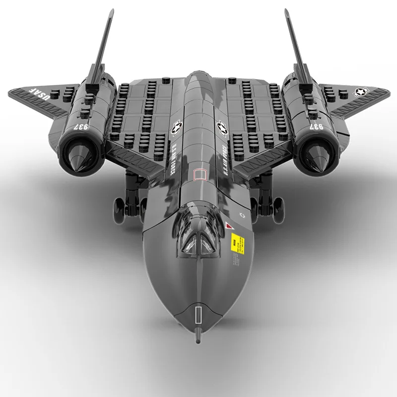 Air Force Blackbird Aufklärungsflugzeug-Bausteinmodell – Kämpfer-Montagespielzeug – Weihnachtsgeschenk Image