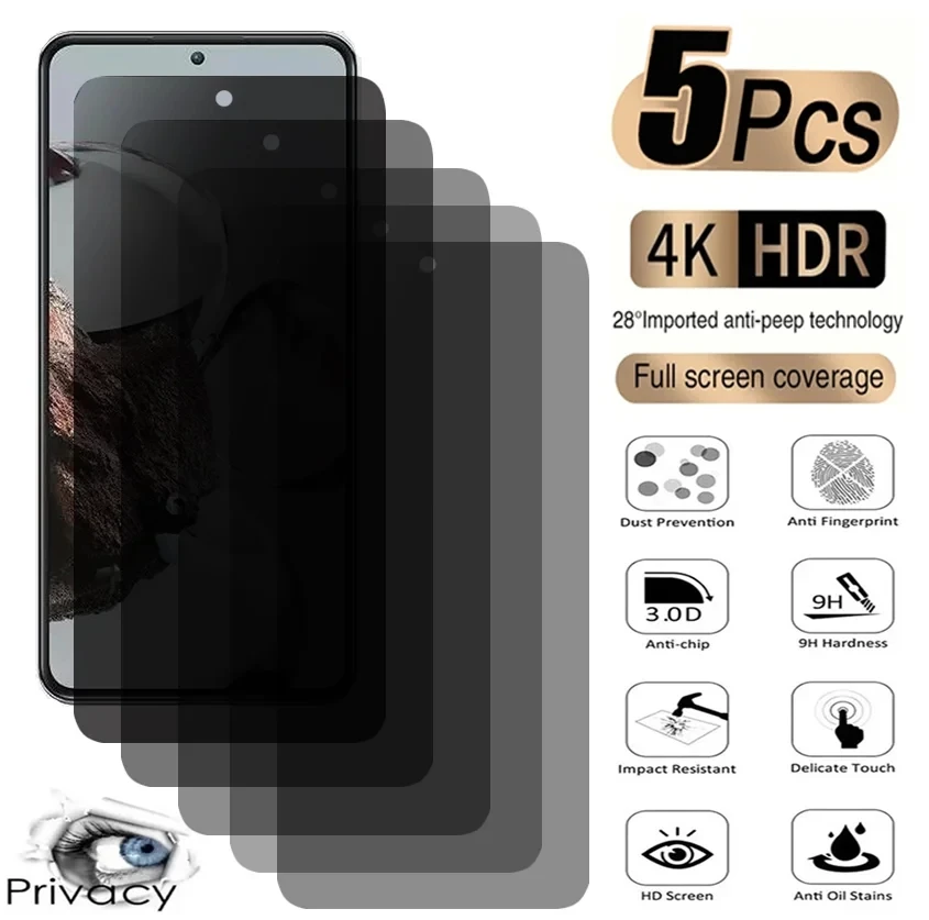 5 Stück Datenschutz gehärtetes Glas für vivo iqoo 12 pro Displays chutz folie v27s v23 v100 13a y78t y200 y200e y78m y78 5g Image