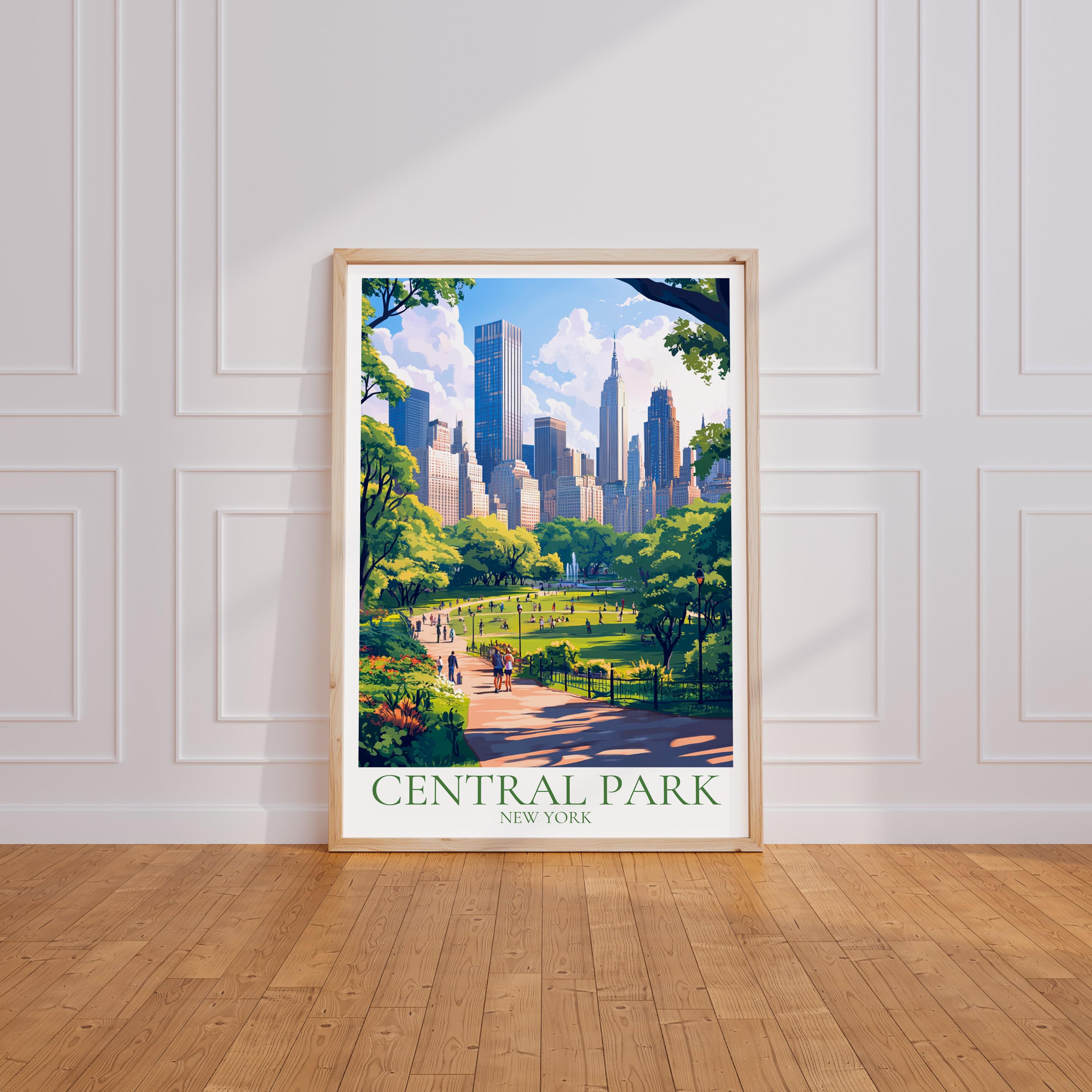 Manifesto turistico di New York - Stampa di Central Park | Arte murale di New York | Manifesto di viaggio d'epoca di New York | Regalo di Central Park