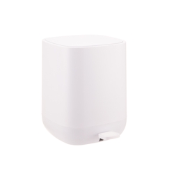 Relaxdays Mülleimer, 9 Liter, Absenkautomatik, entnehmbarer Inneneimer, matter Kunststoff, Treteimer mit Deckel, beige Image